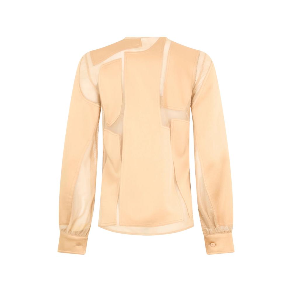 mesh-panelled long-sleeve shirt 2