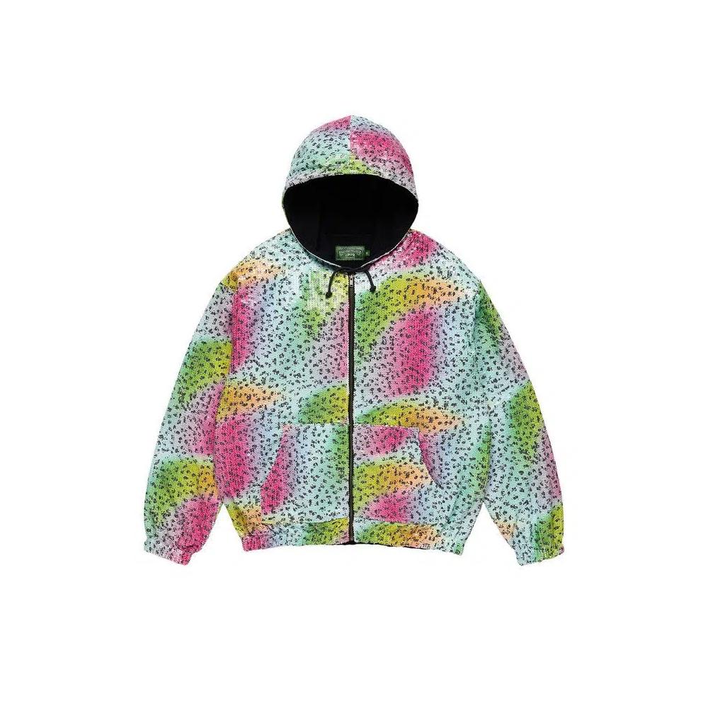Толстовки на молнии Denim Tears StüSsy Tears Rainbow Trout Sequin Zip Hoodie 'Multi' 1