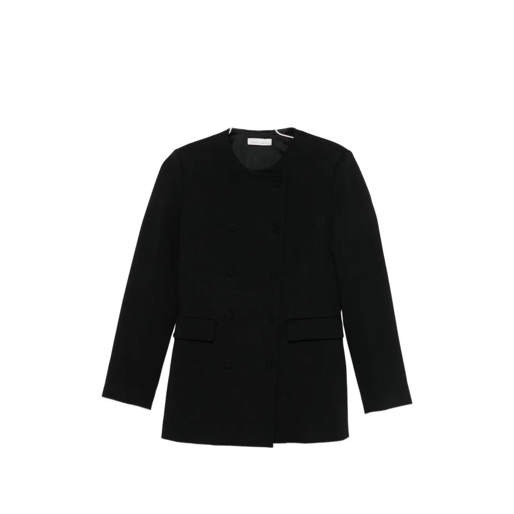 collarless double-breasted coat 1