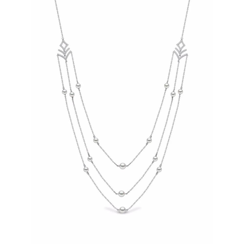 Колье Sleek из белого золота с жемчугом и бриллиантами 1