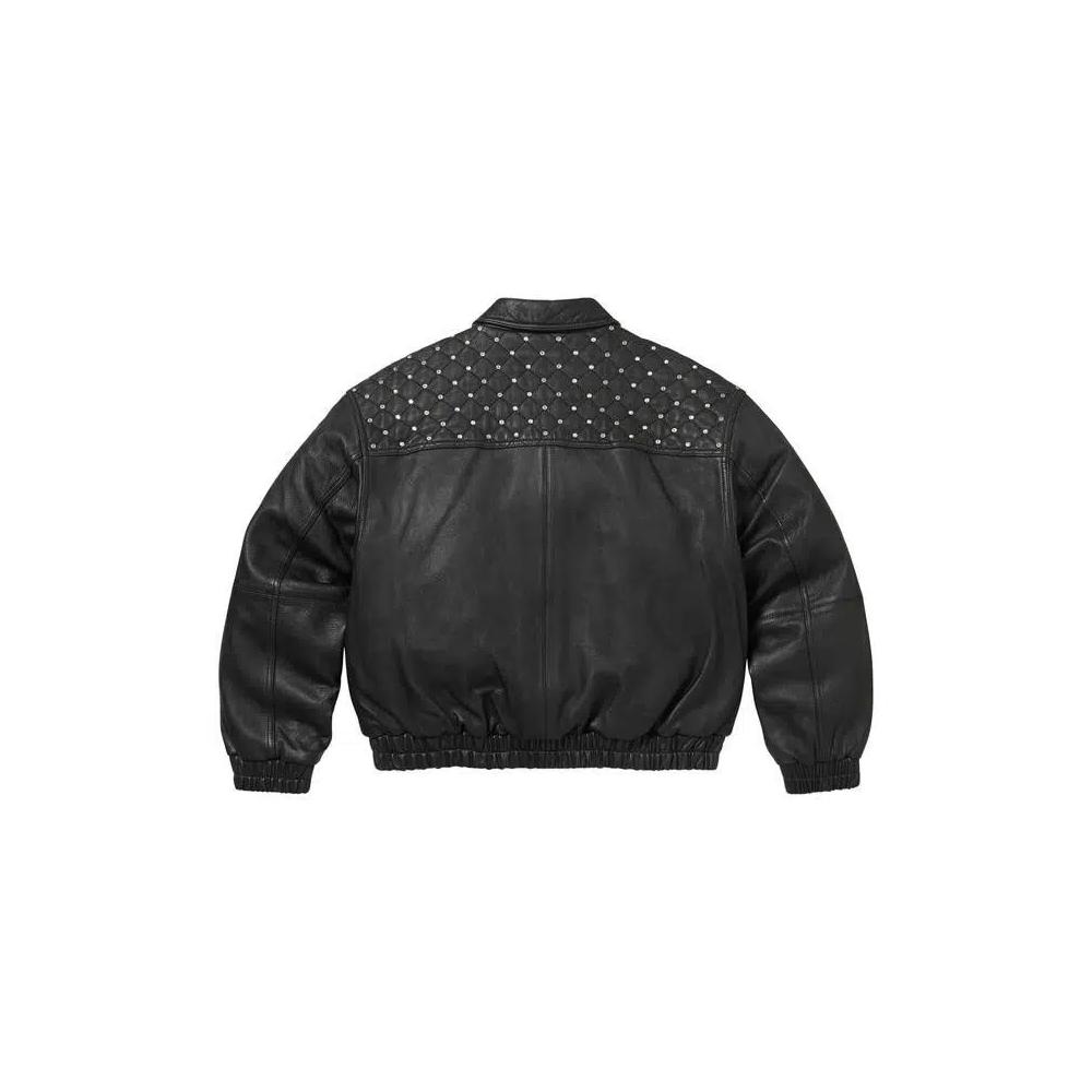Кожаные куртки Supreme Swarovski Studded Quilted Leather Jacket 'Black' 2
