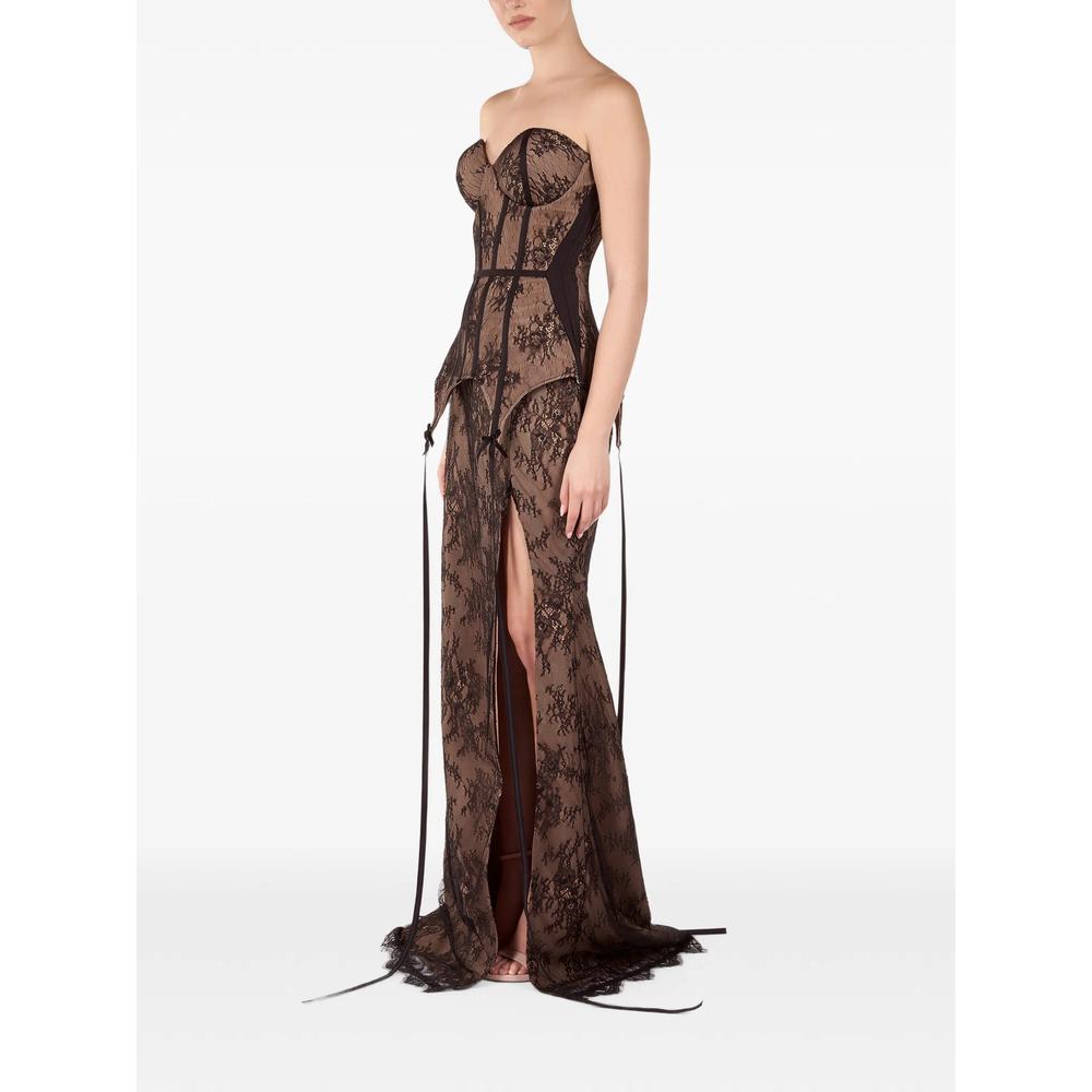 Isadora lace-overlay peplum maxi dress 2