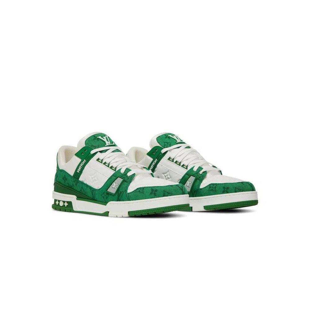 Кроссовки Louis Vuitton Trainer «Green Monogram Denim» 8
