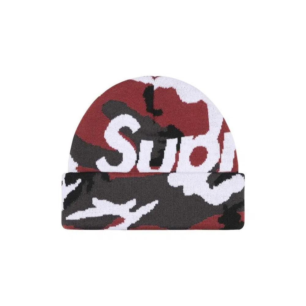 Бини Supreme Camo Big Logo Beanie 'Red Camo' 1
