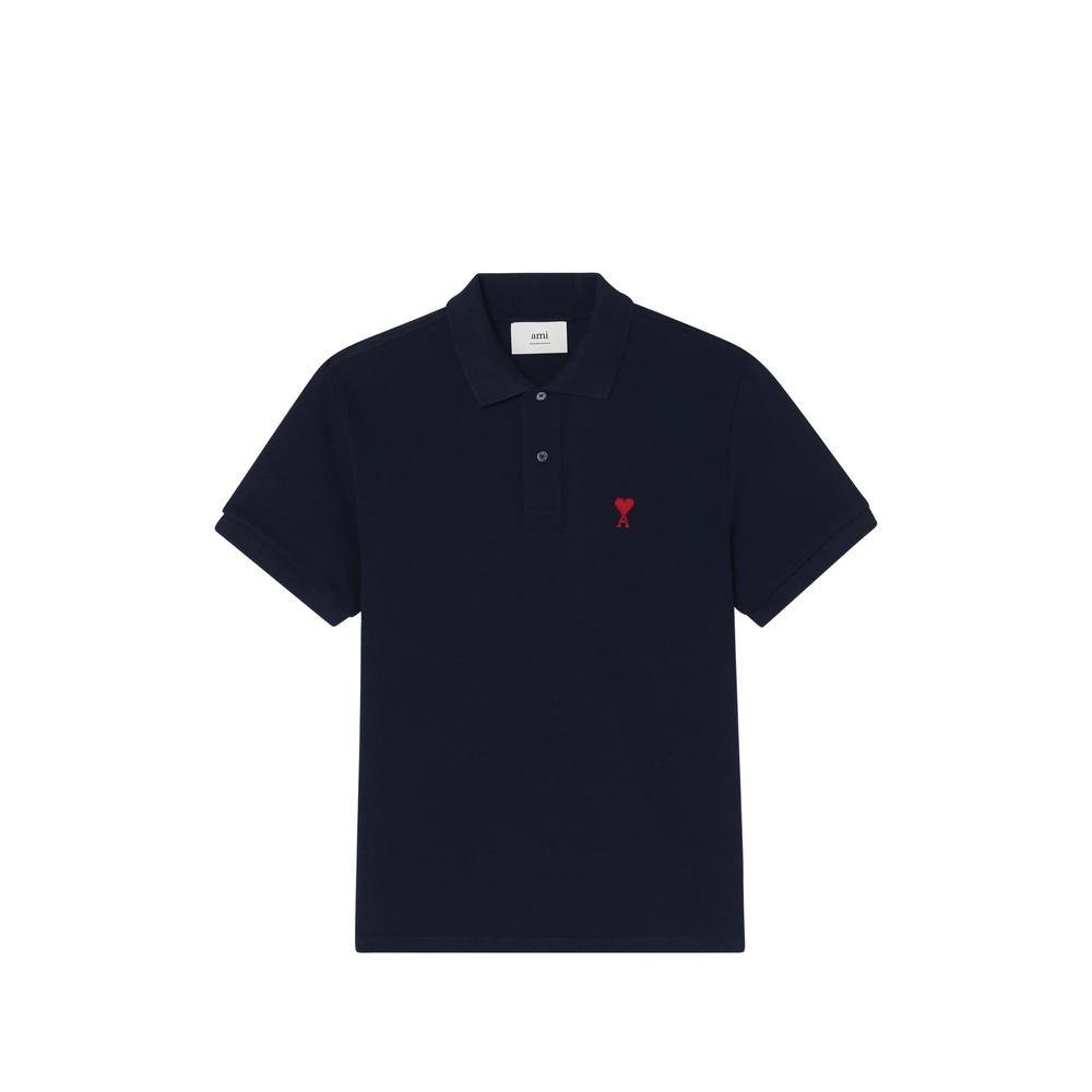 blue cotton polo with Ami De Coeur 1