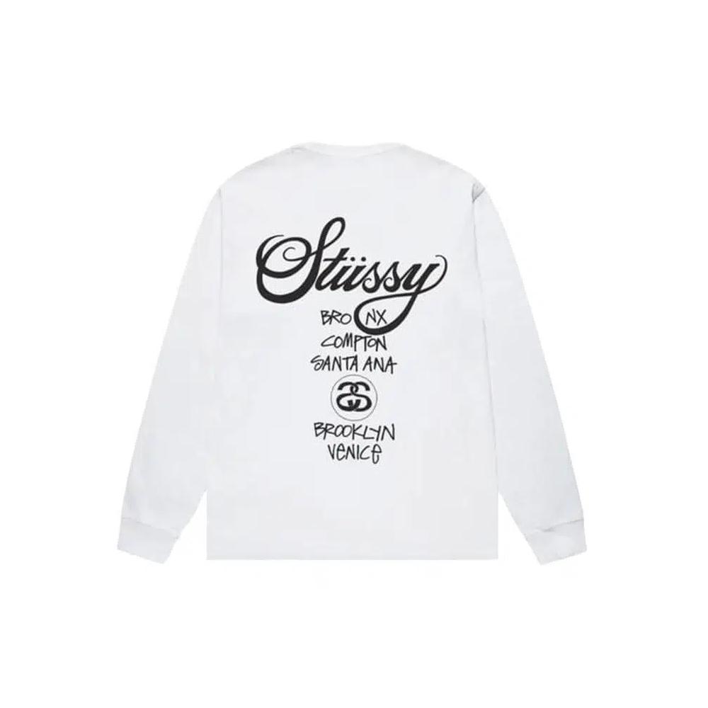 Футболки с длинным рукавом Stussy World Tour Футболка с длинным рукавом 'White' 2