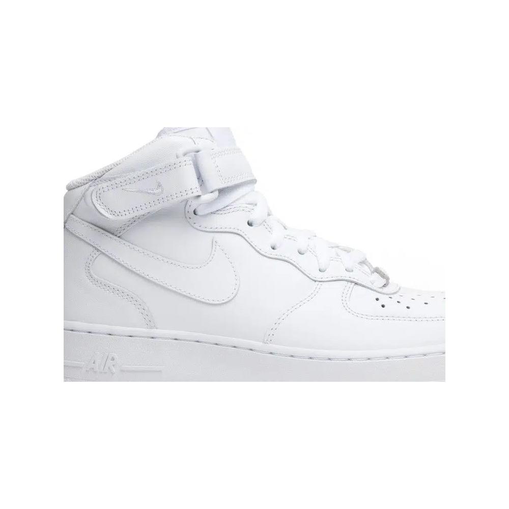 Кроссовки Nike Wmns Air Force 1 Mid 07 Leather «Triple White» 2