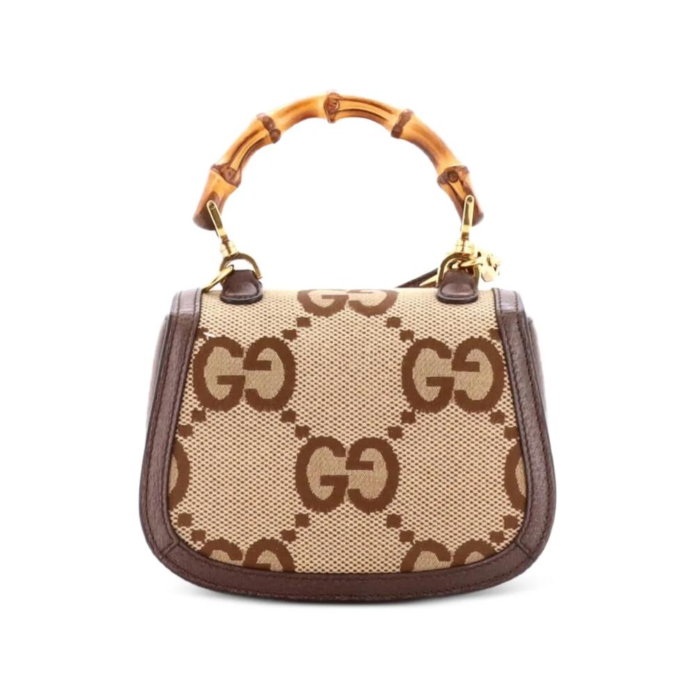 Мини-сумка через плечо Bamboo 1947 Top Handle Bag Jumbo GG Canvas 2