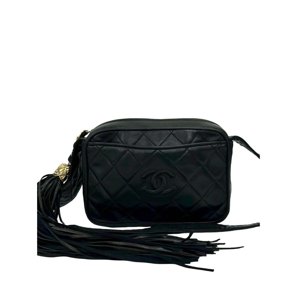 Маленькая сумка через плечо CC Quilted Lambskin Tassel Camera Bag (1989-1991 годы) 1
