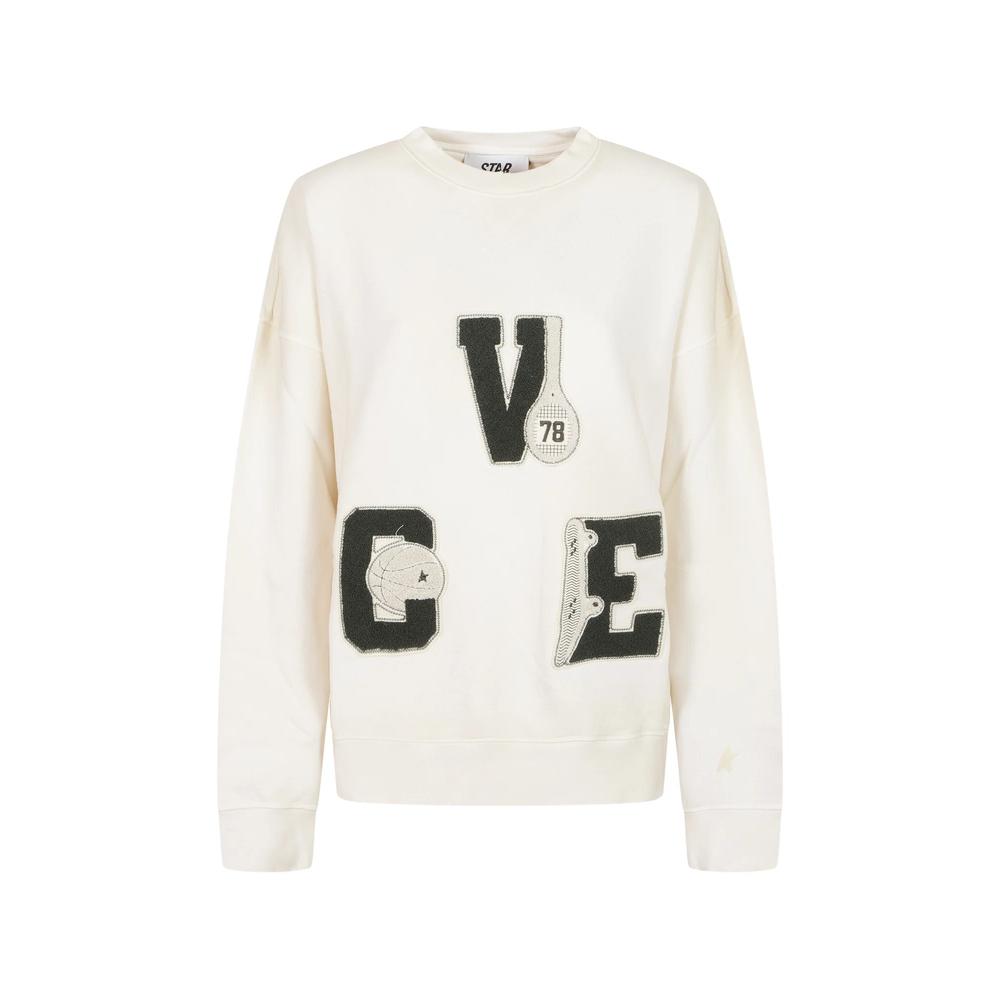 star unisex cotton sweatshirt in vintage white with VCE embroidered patches 1