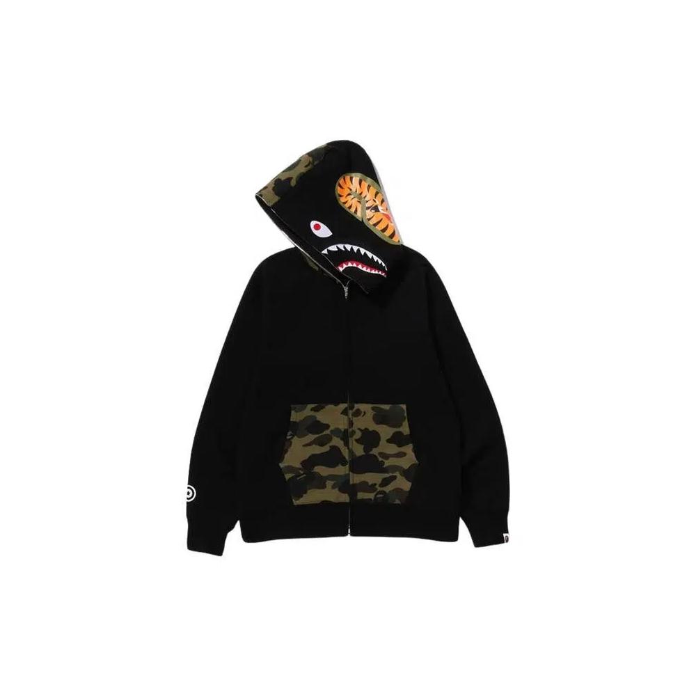 Молнии BAPE Shark Full Zip Hoodie «Black/Camo» 1