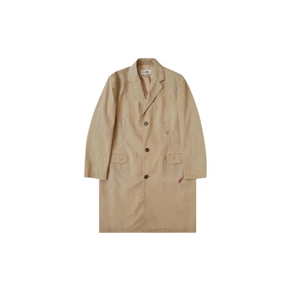 Тренчи MM6 Maison Margiela Paint Splatter Trench Coat 'Natural' 1
