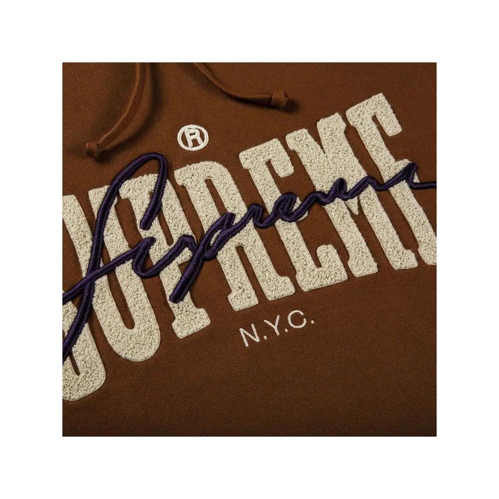 Худи Supreme Embroidered Chenille Hooded Sweatshirt 'Brown' 2