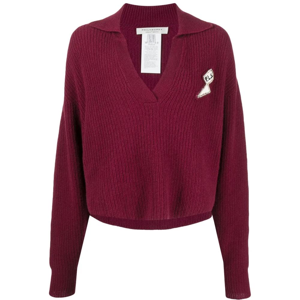logo-patch chunky-knit jumper 1