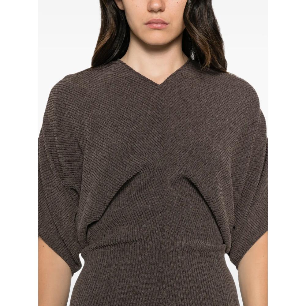 ribbed-knit batwing-sleeve maxi dress 5
