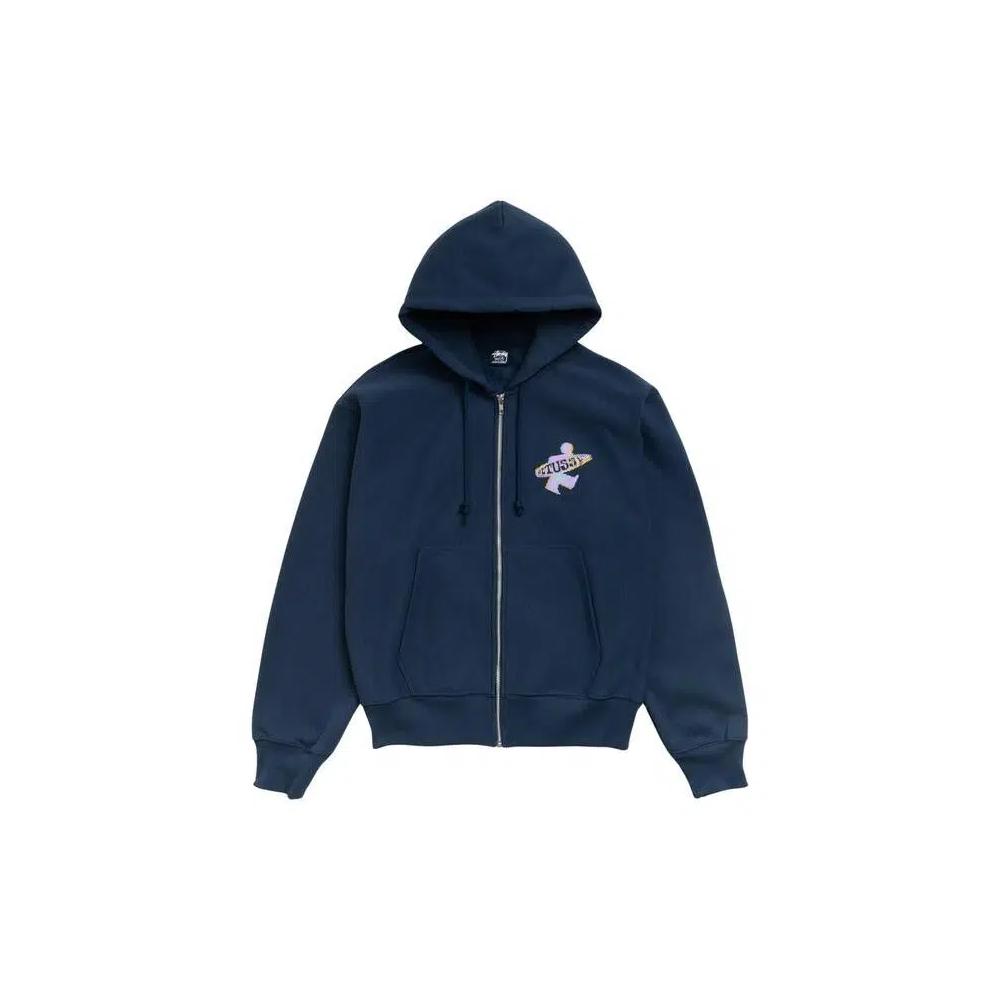 Молнии Stussy Dot Surf Puff Print Zip Hoodie 'Темно-синий' 1