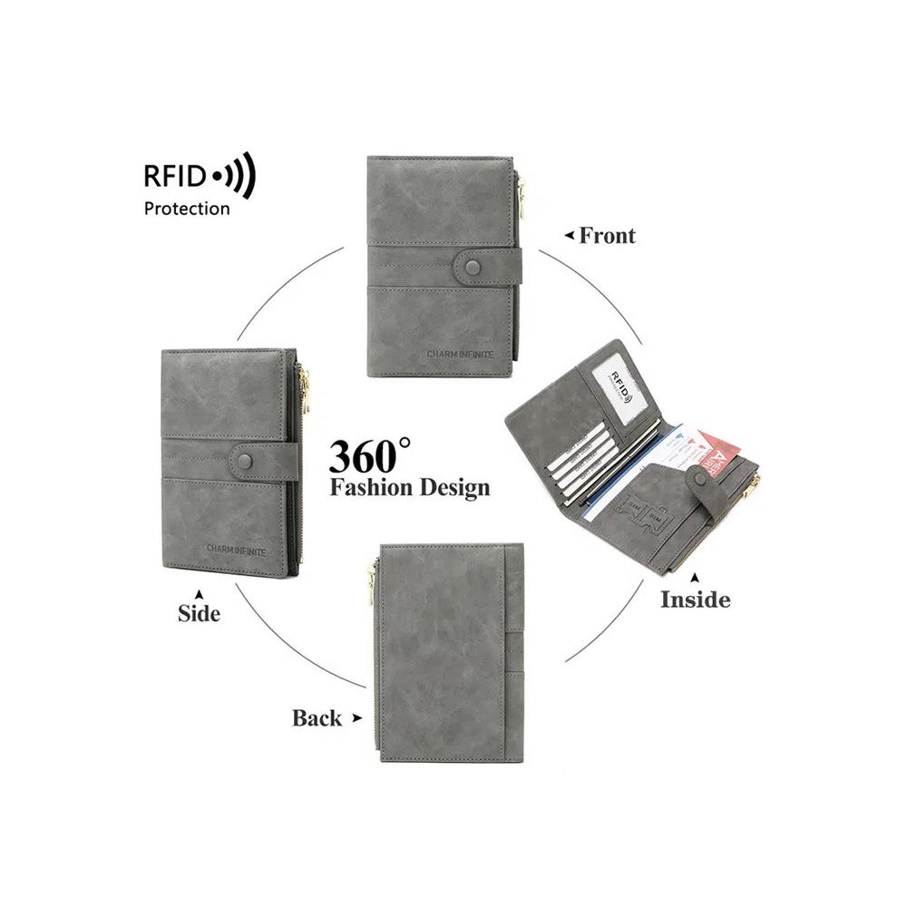 Винтажный держатель для паспорта RFID Многофункциональный кошелёк 6