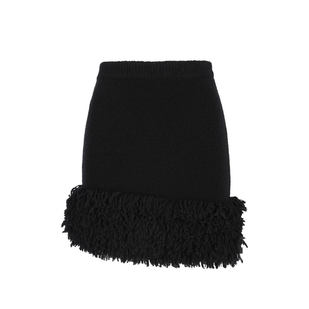 fringed asymmetric mini skirt 1