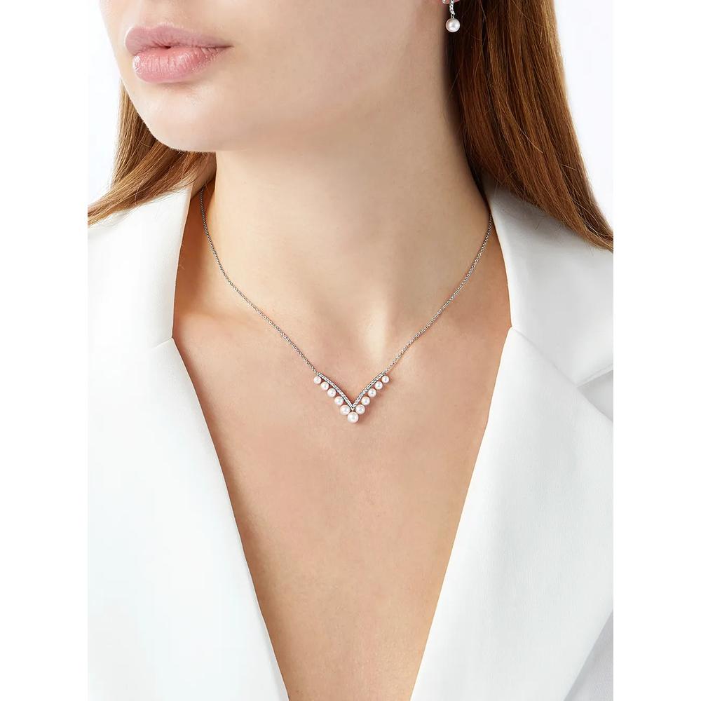 Колье Sleek из белого золота с жемчугом и бриллиантами 2
