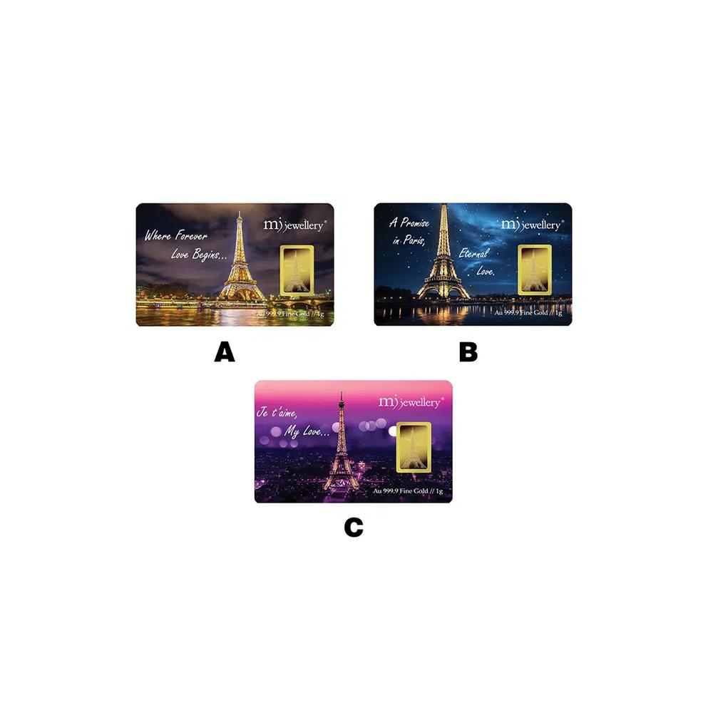 Золотой слиток 5G Gold Collection 999.9/24K серии Эйфелева башня (1 г) 3