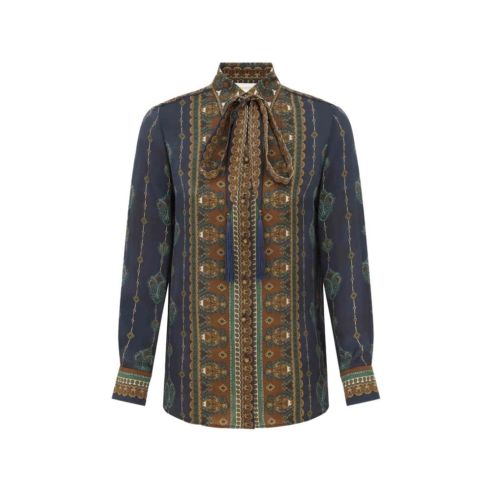 Paisley-print pussy-bow shirt 2