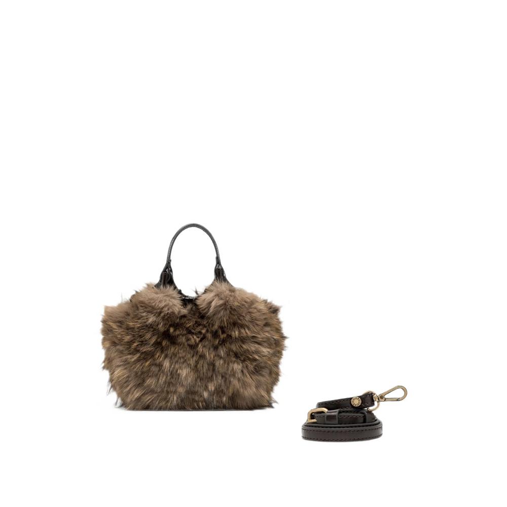 mini DUA faux-fur top-handle tote bag 2