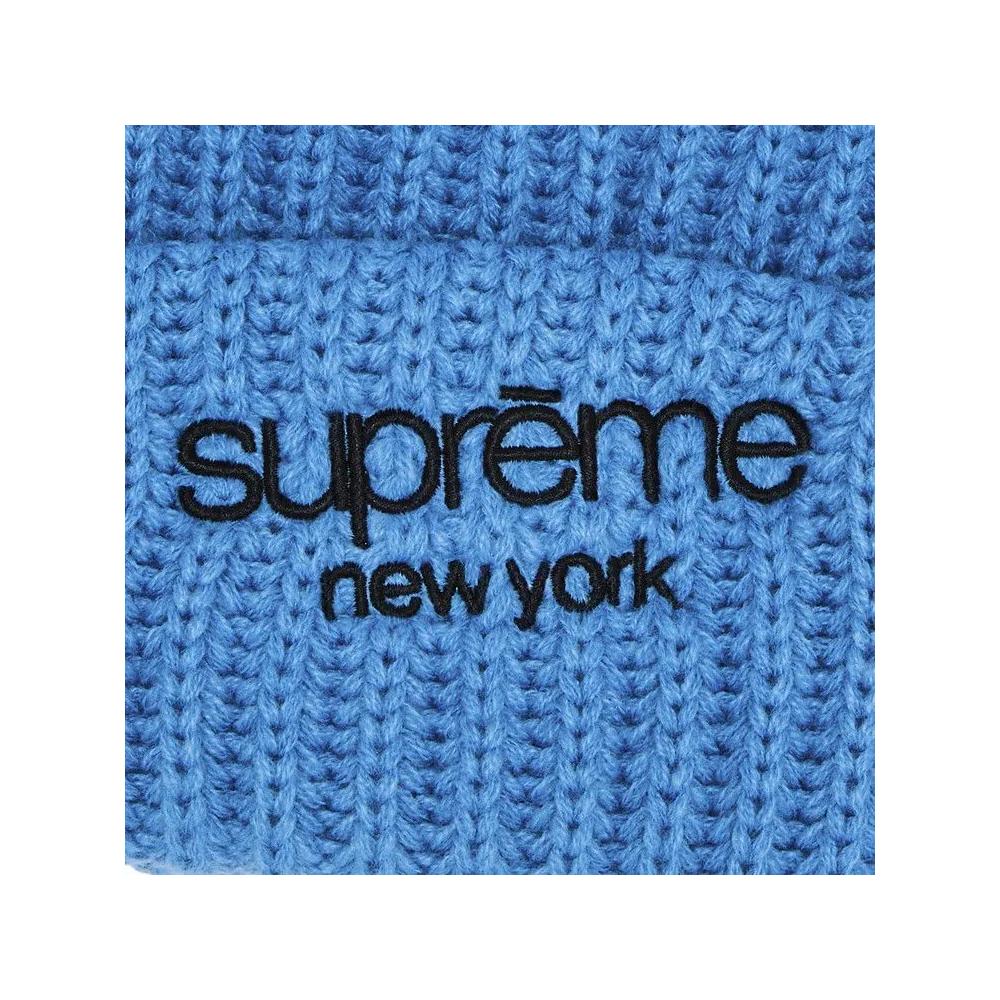 Вязаные шапки Supreme Classic Logo Chunky Ribbed Beanie 'Синий' 3