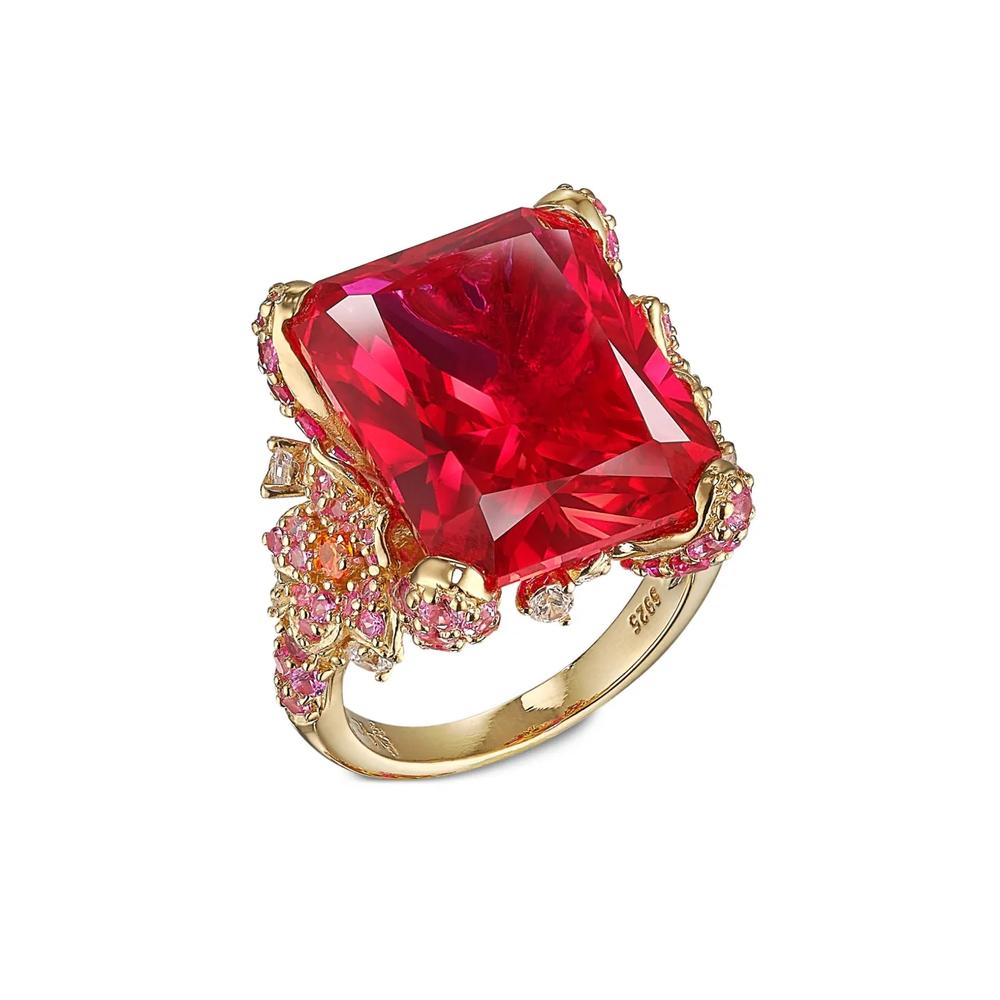 Позолоченное кольцо Ruby Cinderella с камнями 2