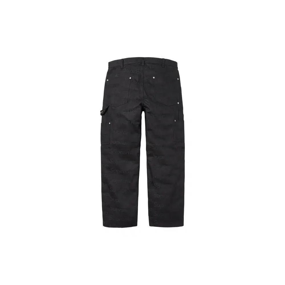 Джинсы Supreme Jacquard Logos Double Knee Denim Painter Jean 'Black' 2