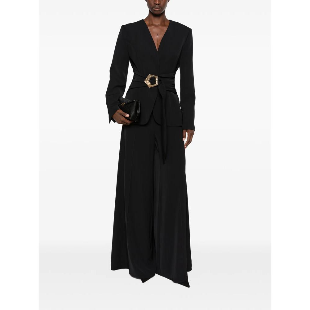 buckle-detail V-neck jacket 2