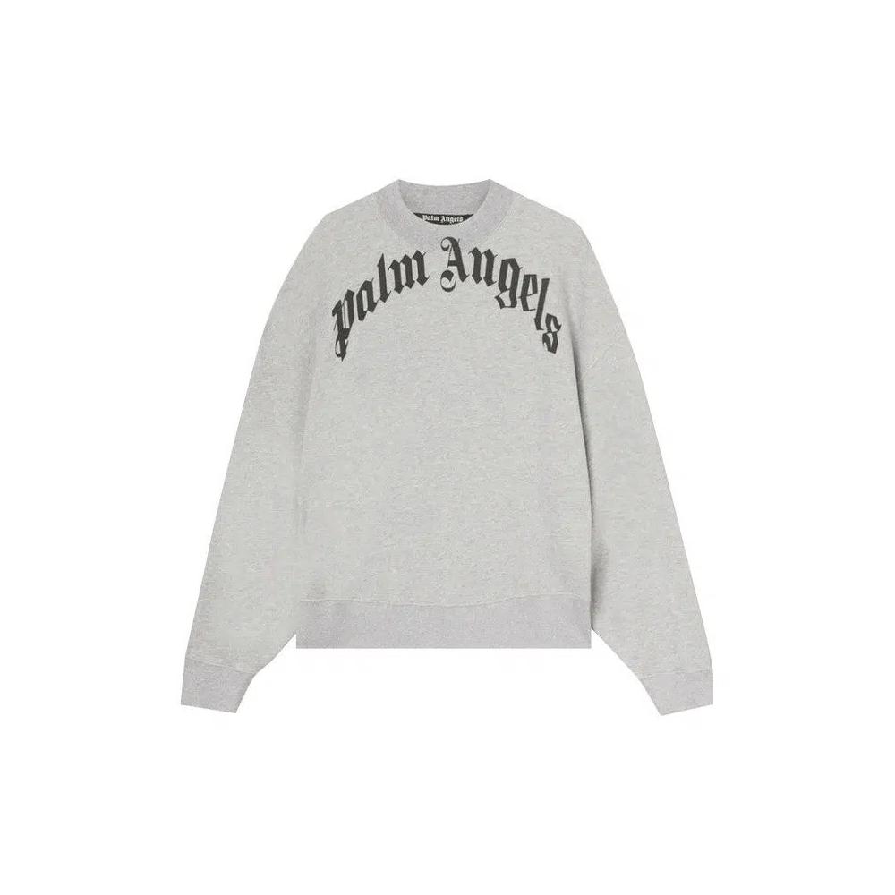 Свитшоты Palm Angels Свитшот с изогнутым логотипом «Серый/Черный» 1