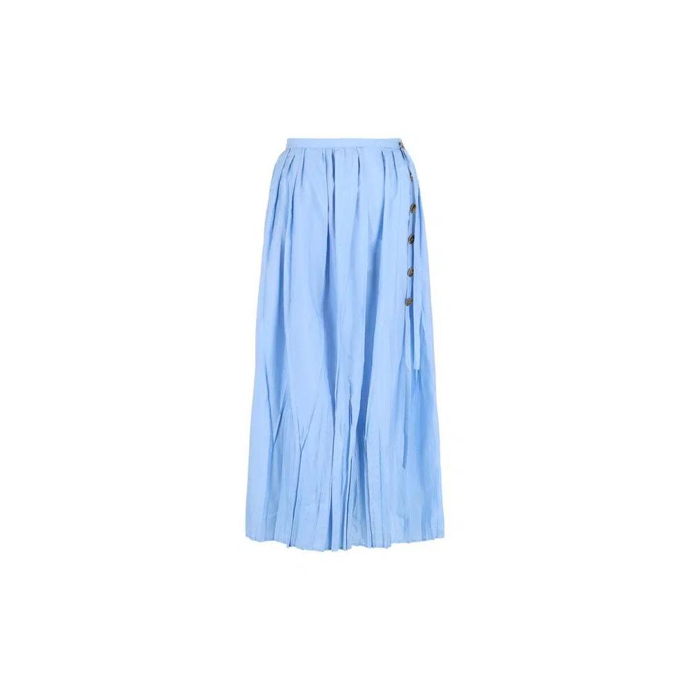 Низ Ferragamo Pleated Wrap Midi Skirt 'Синий' 1