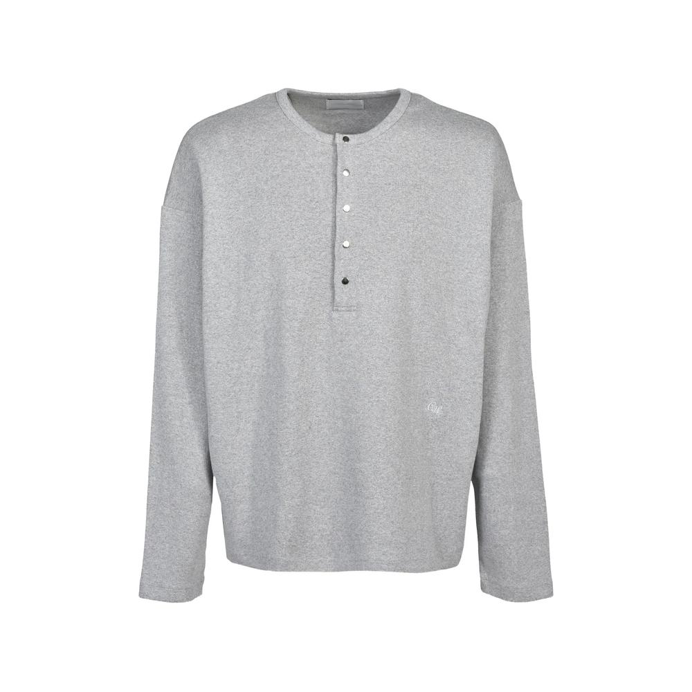 ribbed-knit henley T-shirt 1