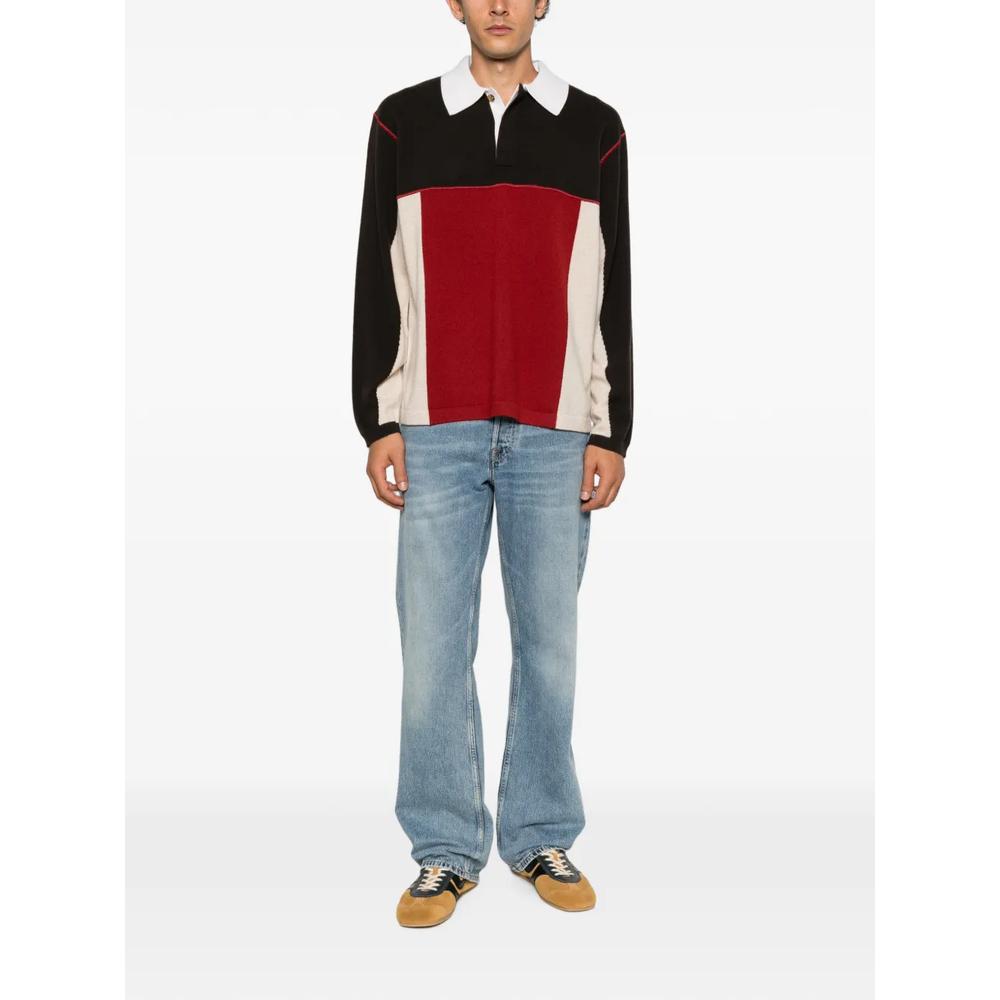 colour-block long-sleeve polo shirt 2