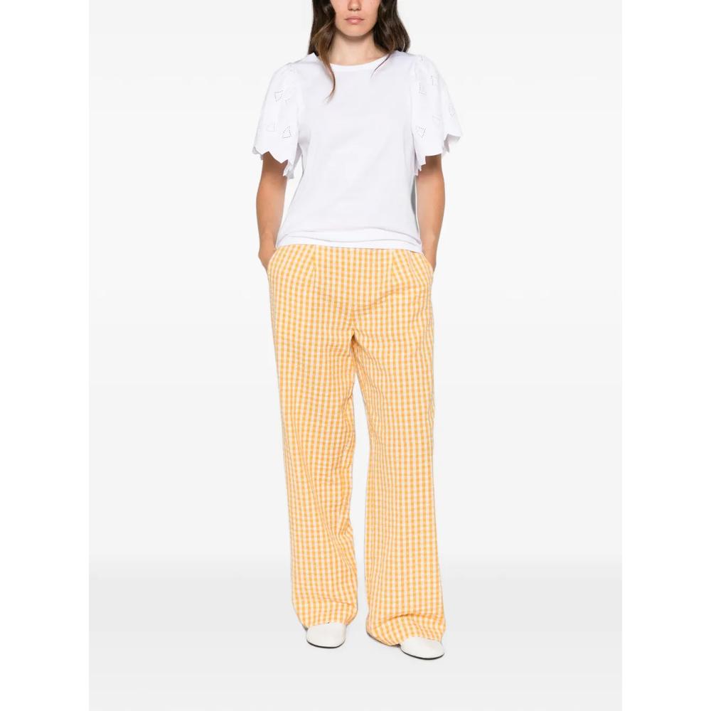 broderie-anglaise flutter-sleeve T-shirt 2