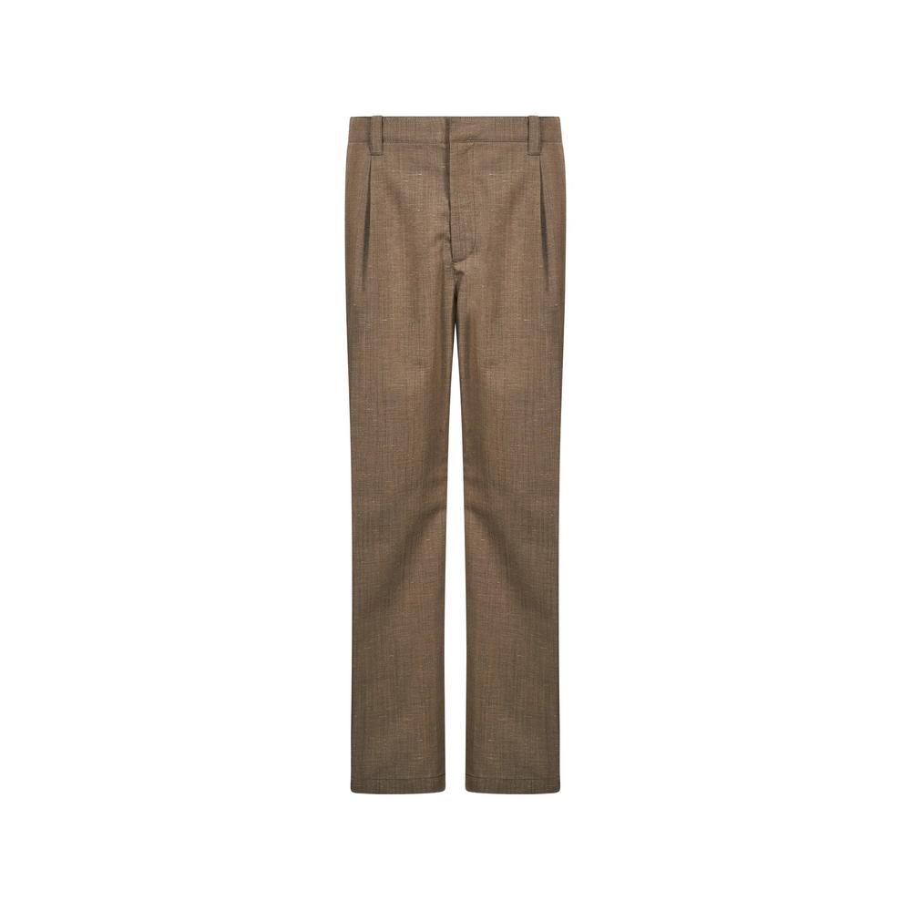 pleated straight-leg trousers 1