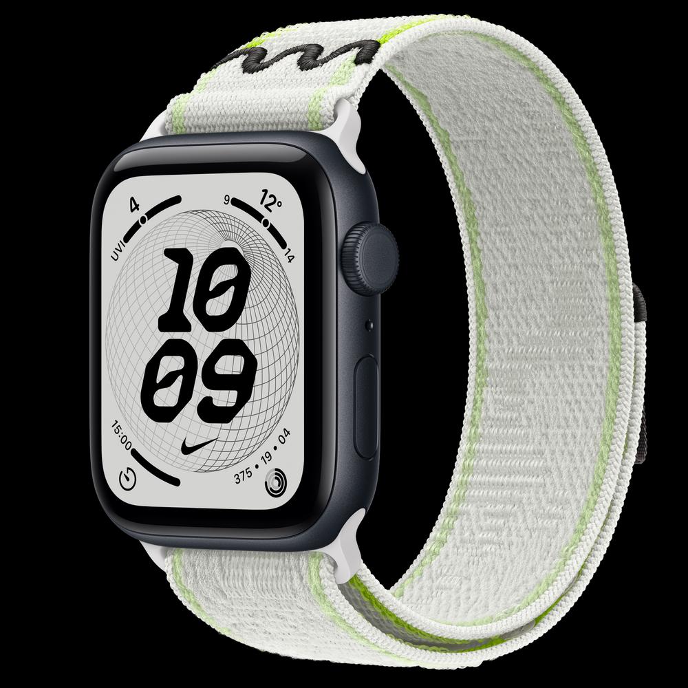 Apple Watch SE 3 44 мм, GPS + Cellular, алюминий, Midnight, ремешок Essential White Nike Sport Loop 1