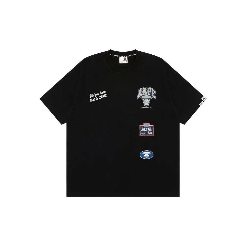 Футболки AAPE Moonface Logo Printed Tee 'Black' 1