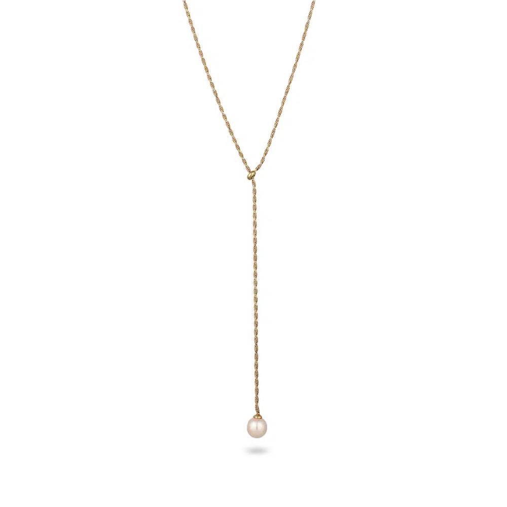 Y-образное ожерелье Swarovski® с жемчугом – позолоченное серебро 1
