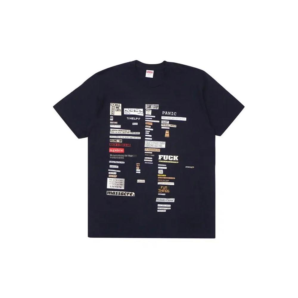 Футболки Supreme Cutouts Tee 'Navy' 1