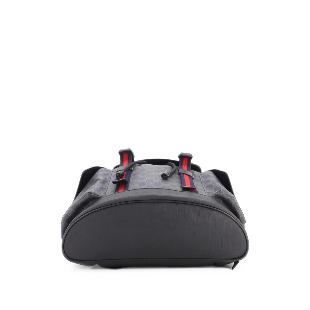 Double Pocket Buckle GG Coated Canvas Large backpack 4