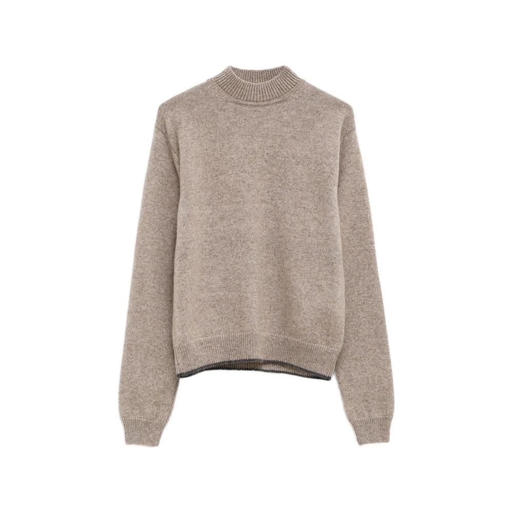 ribbed-trim long-sleeve sweater 1
