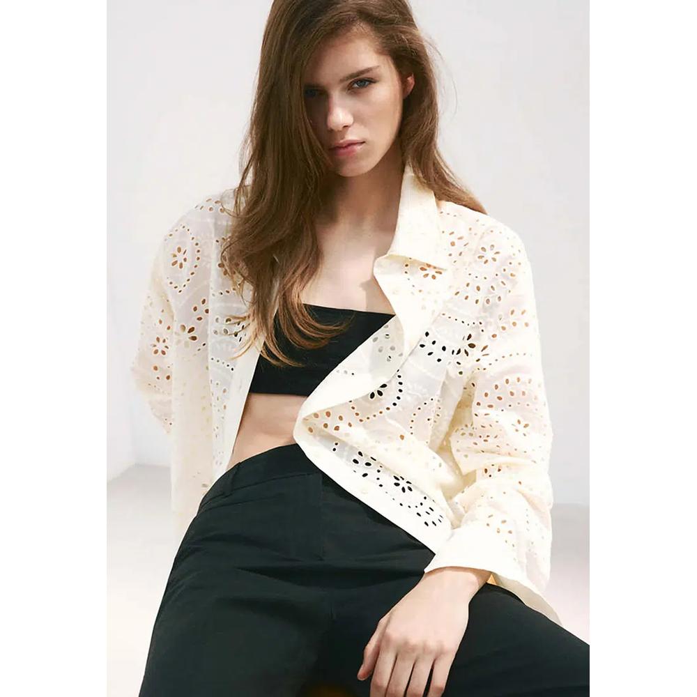Хлопковая рубашка с вышивкой Broderie Anglaise 5
