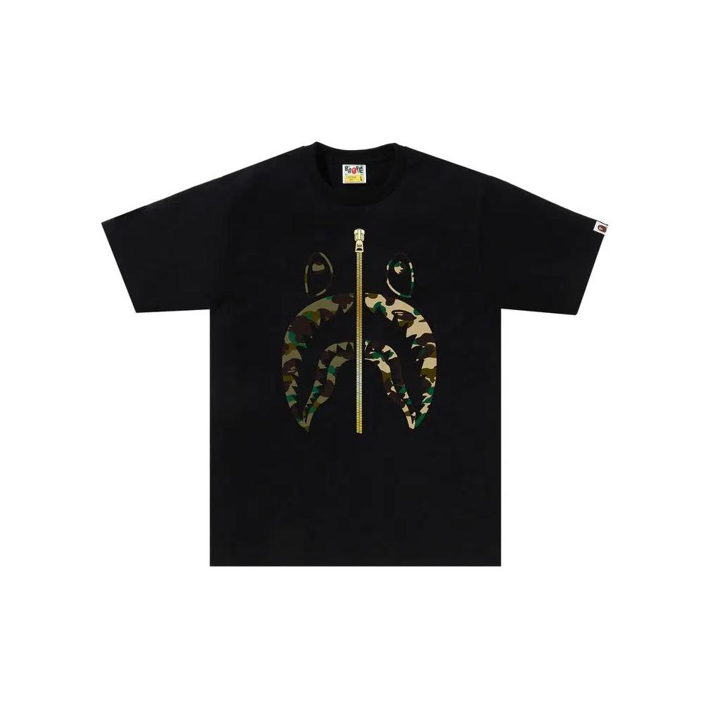 Футболки с коротким рукавом BAPE 1st Camo Separate Shark Tee 'Black' 1