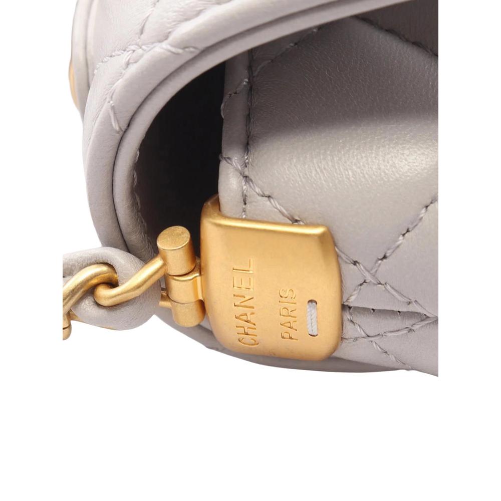 2021-2026 CC Quilted Lambskin Top Handle Flap satchel 2