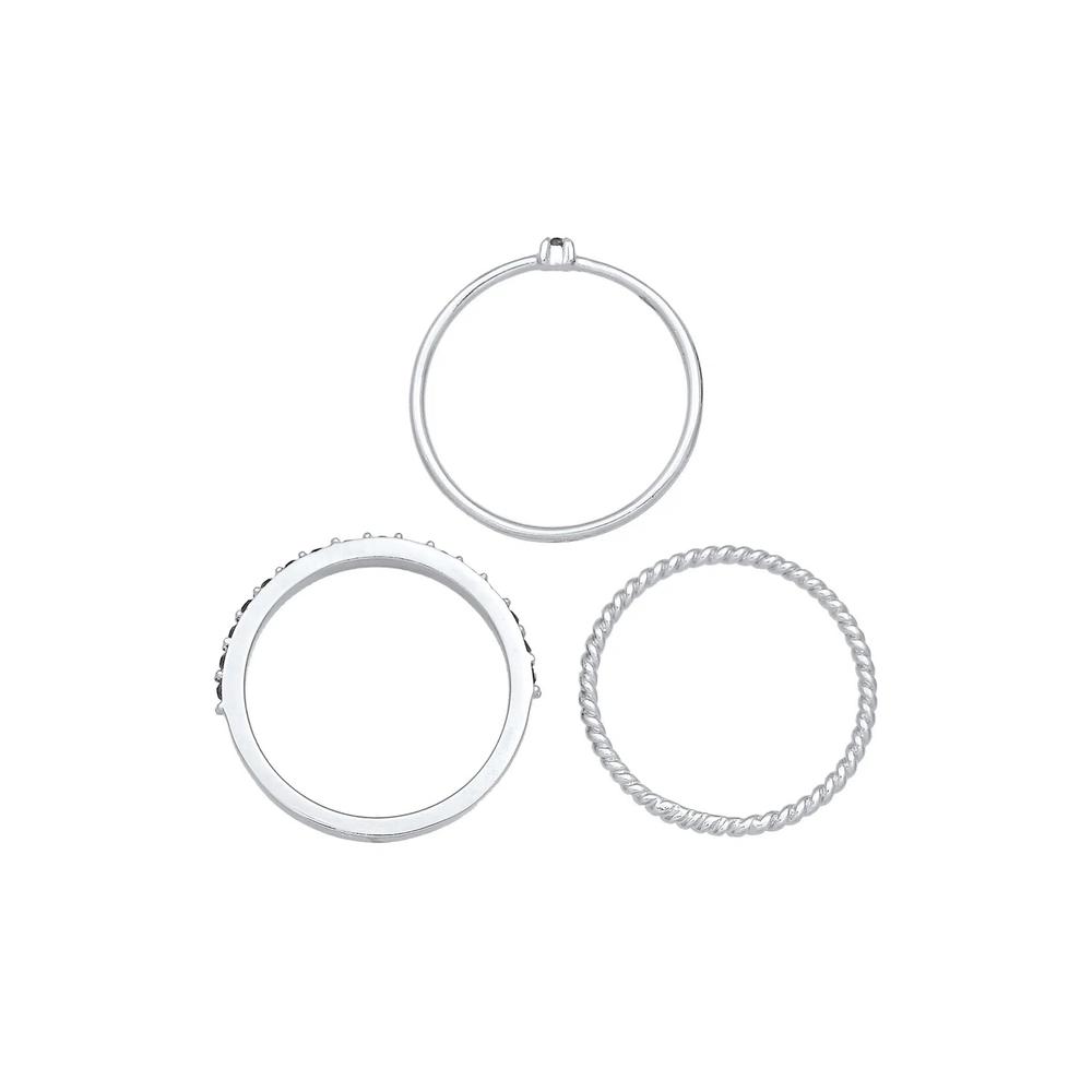 Набор колец для стекинга Basic Blogger с кристаллами Swarovski® 4