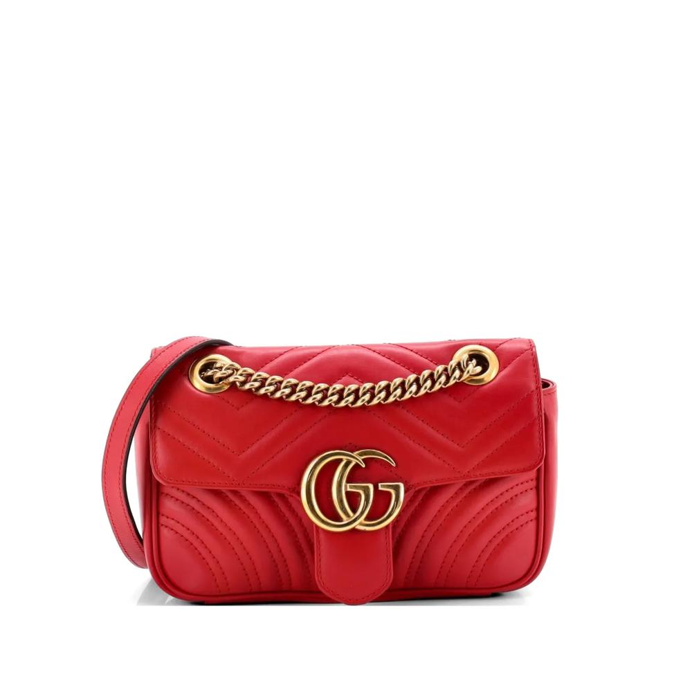 Маленькая стеганая сумка через плечо GG Marmont Flap Bag 1