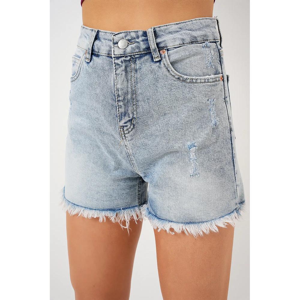Джинсовые шорты с бахромой 2