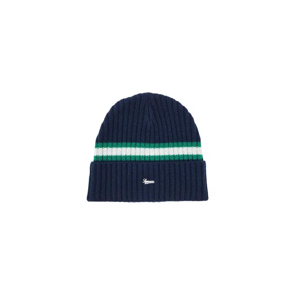 Бини Supreme Stripe Cashmere Beanie 'Темно-синий' 1