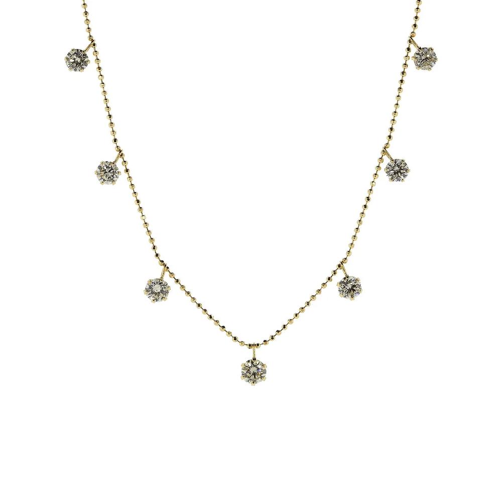 18K yellow gold medium Floating diamonds necklace 1